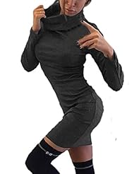 Sexy Turtleneck Long Sleeves Knit Jumper/Mini Dress 