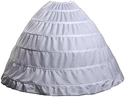 Sweetdresses 1 Tier 6-Hoop Floor Length Wedding/Quinceanera Petticoats Slips (One Size, White)