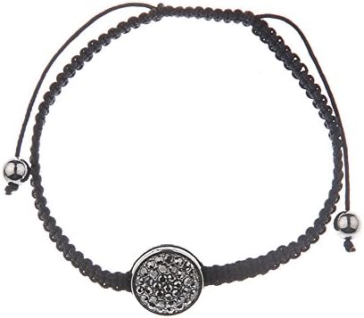 LAM Sue Alloy Chic Retro Rhinestone Antique Woven Jewelry Bangle Bracelet Vogue Black