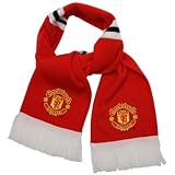 Manchester United Embroidered Crest Bar Scarf - Red/White/Black