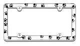 Chrome Paw Prints License Plate Frame