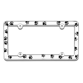 Buy Chrome Paw Prints License Plate Frame by Cruiser Accessories now!