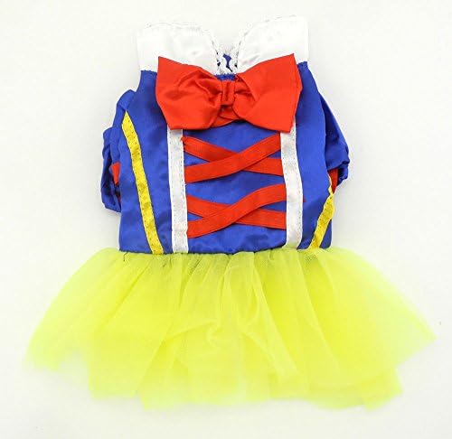 ESINGYO Pet Puppy Apparel Small Dog Cat Clothes Winter Snow White Princess Dress Skirt Halloween Party Costume Clothing L