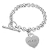 Sterling Silver Heart Rolo Bracelet 8