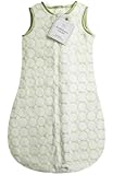 SwaddleDesigns zzZipMe Sack with 2-Way Zipper, Cozy Microplush Wearable Blanket, Pastel Puff Circle - Kiwi 12-18 months