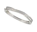 Sterling Silver Cubic Zirconia Criss-Cross Bangle Bracelet By Crislu
