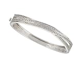 Sterling Silver Cubic Zirconia Criss-Cross Bangle Bracelet By Crislu
