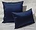 Aiking Home Solid Faux Silk Decorative Pillow Cover, Zipper Closure, 12 by 18 Inches, Navy