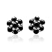 14k White Gold Cluster BLACK Diamond Earrings Studs - 0.25 carat