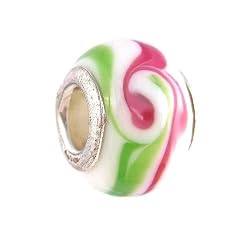 Pandora Style Charm Bead (Z116) Murano Style / Lampwork Glass (14mm x 10mm) (fits Troll too)