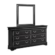 Louis Phillipe Dresser/Mirror - Black