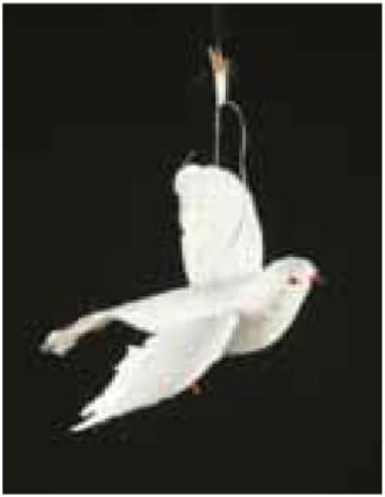 White Flying Feathery Dove Sukkah Hanging Decoration