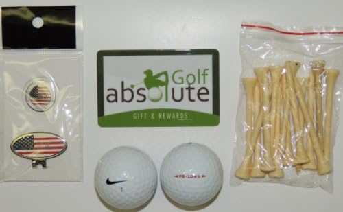 36 Nike PD Long Recycled Golf Balls Grade A Free Golf Tee's & Magnetic American Flag Golf Ball Marker/Hat Clip ($6.99 Retail Value)