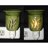 Green Electric Plug-in Tart Warmer / Night Light Aroma Lamp Plug in