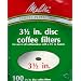 Melitta 628354 100-Pack, 3-1/2'' Disc Coffee Filter for Norelco & All Other Percolator & Drip Coffee Makers