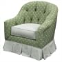 Kiwi Green Park Avenue Swivel Glider w Button-Tufted Back