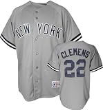 Roger Clemens Majestic MLB Road Grey Replica New York Yankees Jersey - Small