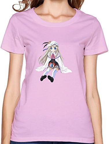 Little Busters Womens T-shirt,Pink 100% Cotton Tee Size XL