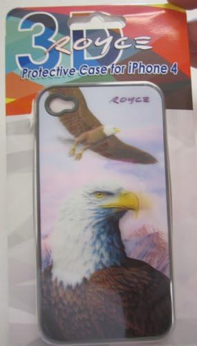 3d Apple Iphone4 Protective Skin Hard Case Back Cover with 3-d "Eagles" Wildlife Art By Royce B Mcclure: Screen Protector Film Included