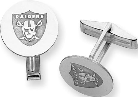 Sterling Silver NFL Oakland Raiders Logo Cuff Links