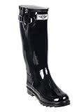 Forever Young - Womens Wellie Rain Boot, Black 37274-9B(M)US