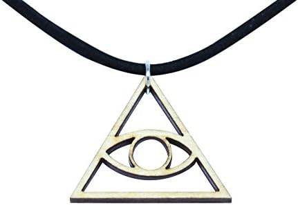 Eye of Providence Necklace Pendant in Wood From Liege Cortisa Jewelry.
