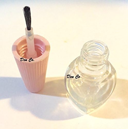 1 Piece Den Co. Generic Empty 5 ml Tiny Nail Polish Bottles with Pink Lamp Shade Style Cap and Brush