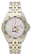 New Jersey Devils Mens Gold Elite Leather Strap Watch