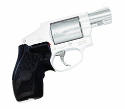 Crimson Trace Lasergrip for Smith and Wesson J-Frame Round Butt, Black with Polymer Grip, Rubber Overmolded Front and Back Strap