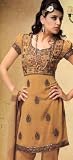 Mustard Jacquard Kameez Embroidered Unstitched Dress Material with Churidar and Dupatta