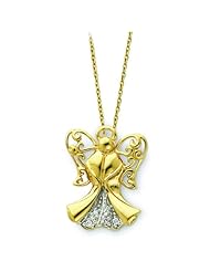 Sterling Silver & Gold-plated Angel of Strength 18in Necklace. Metal Wt- 5.4g.