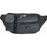 bum Bag Leather Black Lorenz, Phone Holder