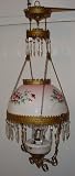 Early Victorian Hand Painted Antique Oil Lamp