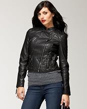 Leatherette Lace Back Moto Jacket