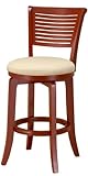 Hillsdale Torino 30-Inch Swivel Bar Stool, Red Finish with Beige Fabric