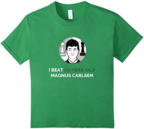 Play Magnus: I Beat 10-Year-Old Magnus Carlsen T-Shirt - Kids 10 - Grass