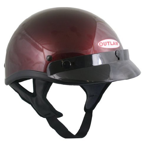 DOT Solid Wine Half Helmet - Size : Large