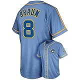 Majestic Milwaukee Brewers Ryan Braun Cooperstown Tradition Jersey