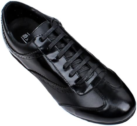 YUMA Mens Fashion Lace Up Flat Comfort Patent Leather Shoes