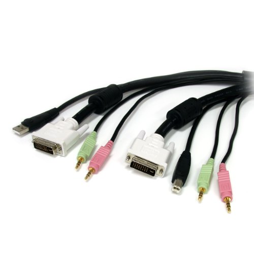 StarTech.com 4-in-1 USB DVI KVM Cable with Audio and Microphone - 10-Feet (USBDVI4N1A10)