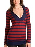 Guess - GUESS Long Sleeve Hooded Striped Top