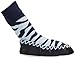 Mocc Ons Baby Toddler Slipper Socks 18-24m Blue Zebra Stripes