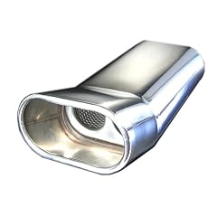 Edelstahl Endrohr zum Anschweissen, Ausf�hrung: 135x75mm Oval + geb�rdelt, mit Absorber, L�nge 330mm
