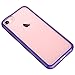 iPhone 7 Case, Bastex Soft Slim Fit Flexible Clear Transparent Rubber Back Cover Fused TPU Purple Side Bumper Case for Apple iPhone 7