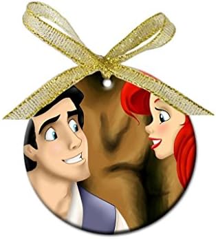 Eric and Ariel from The Little Mermaid Custom Porcelain Christmas Ornament (Round) - ToRocer Round Ornament
