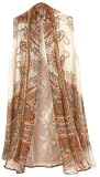 TravelSmith Womens Scarf-Print Vest Neutral Paisley S
