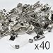 Bluecell Pack of 40 Pcs Metal Clips with Clear Vinyl Straps/snaps for Id Badge Holder