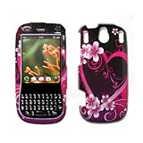 Premium Black with Pink Hearts and Flowers Design Snap-On Cover Hard Case C ....