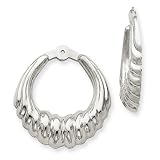 14k White Gold Scalloped Hoop Earring Jackets