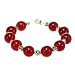 Handmade Indian Ruby Bracelet With Silver Floral Beads